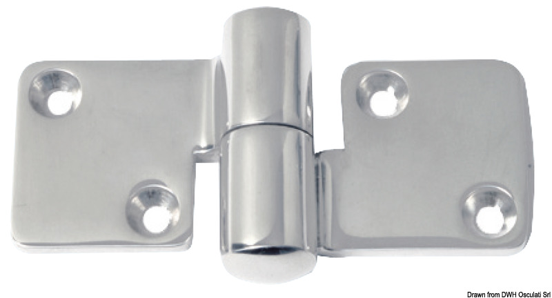 Hinge mirror polished AISI316 100x50 mm left