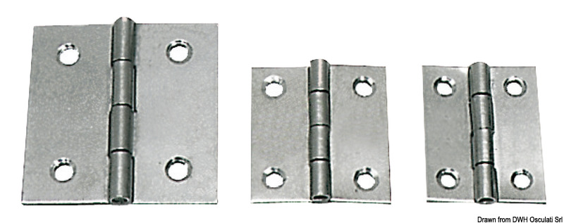 Polished SS hinge 25x30 mm