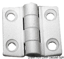 Reinforced nylon hinge, white 38x38 mm