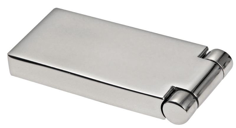 Built-in hinge mirror-polished AISI316 75x35 mm