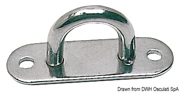 Eyebridge flat base polished SS 26x80 mm