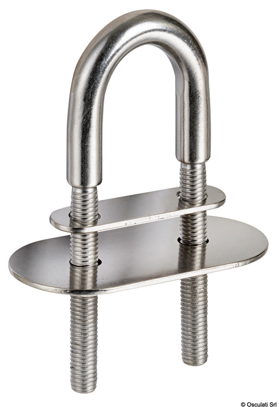 U-bolt AISI316 110mm w/two plates 60x15 mm