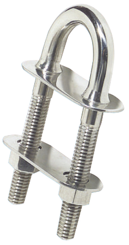 U-bolt conic fittings mirror-polished SS 120x9.5mm