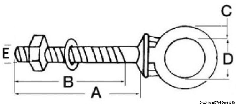Eyebolt AISI316 8x100 mm
