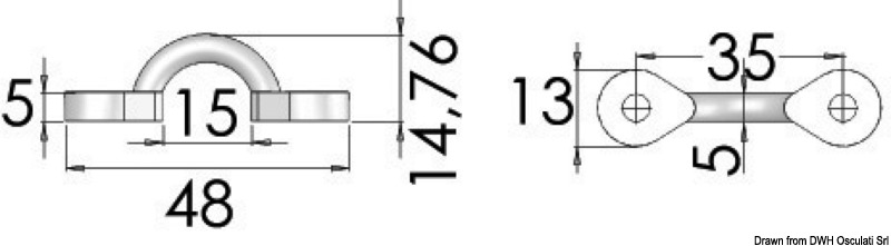 SS eye bridge 5x50 mm
