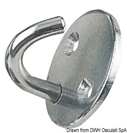 Round plate hook polished SS 6 mm