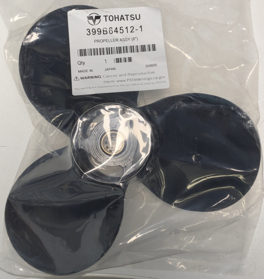 Power Propeller Tohatsu Sail Pro - 4/5/6HP 8.375in Dia X 6in Pitch (Elephant Ear) Mercury 48-812951, Tohatsu 399B64512-1