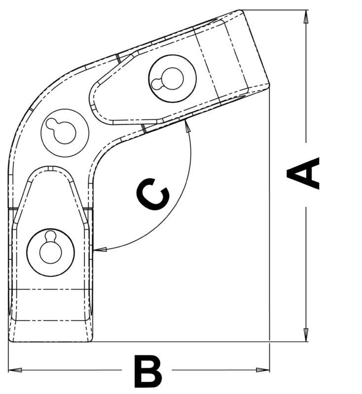 Angle fairlead w/rollers 100°