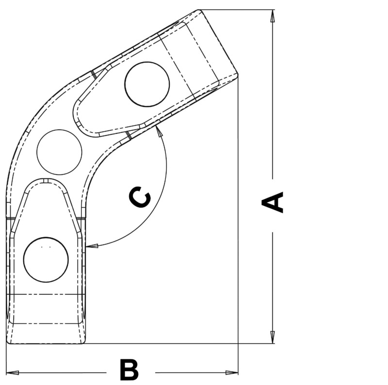 Angle fairlead w/rollers 120°