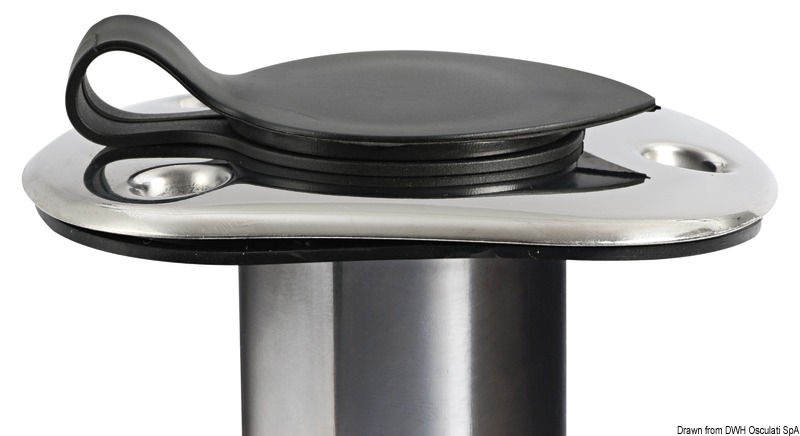 Flush-mount SS rod holder 42 mm 90°