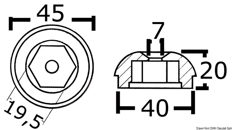 Zinc spare anode orig. ref. 71190A