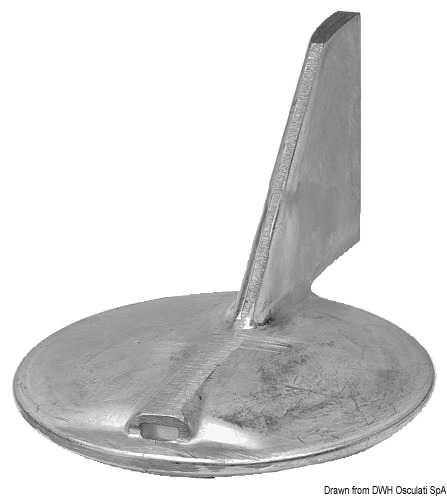 Magnesium fin anode rightward bend 100/220 HP