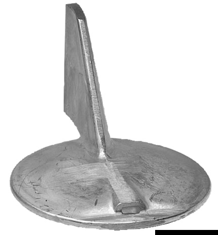 Zinc fin anode counter-rotating left 100/220 HP