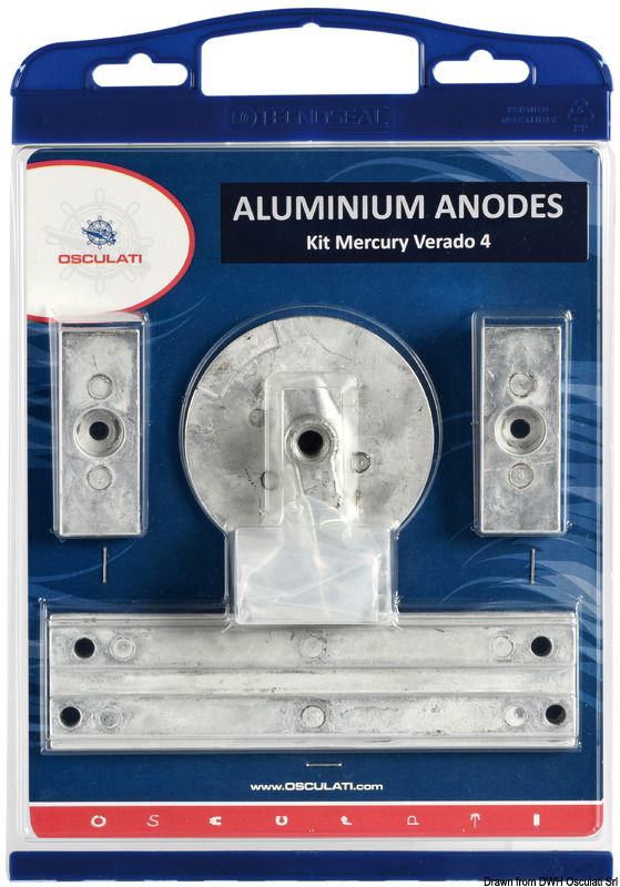 Anode kit for Mercury 4-pcs. aluminium