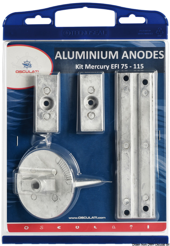 Anode kit for Mercury 75>115 EFI magnesium