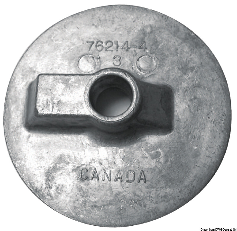 Flat fin magnesium anode for Bravo