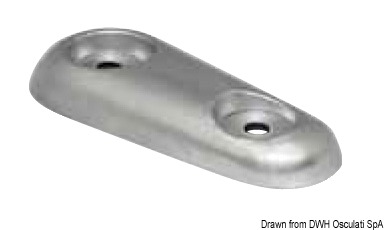 Aluminium oval Vetus type anode 940 g