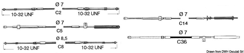 Engine control cable C2 8'