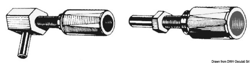 Copper connecting joint f. steering gear, straight