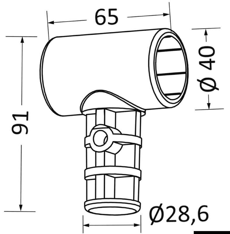 T for T-Top Ø 32 mm
