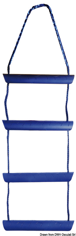Blue nylon cord ladder, 10 polycarbonate steps