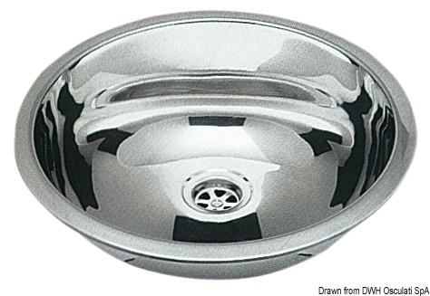 Rund sink SS, mirror polished 387 mm