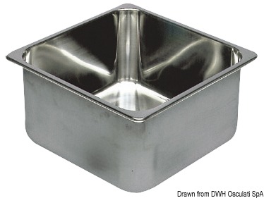 SS rectangular sink 360x360x150 mm