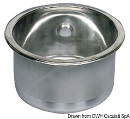SS mirror polished round sink 285x180 mm