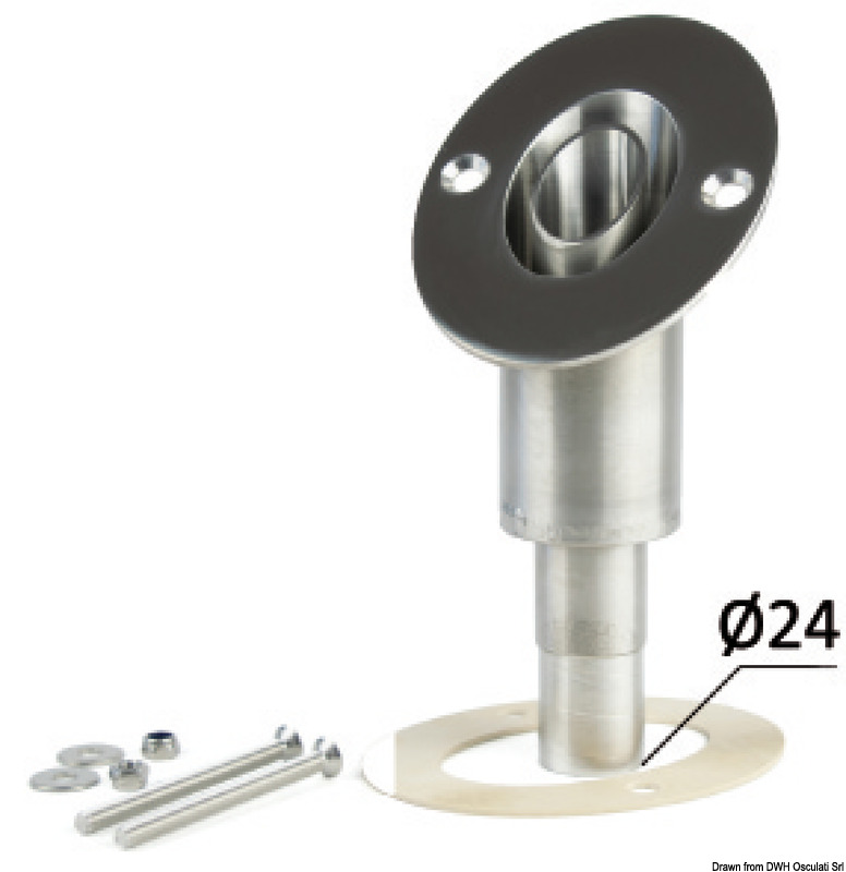 Skin fitting slanted Ø 24 mm