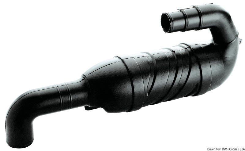 Exhaust muffler inlet downwards
