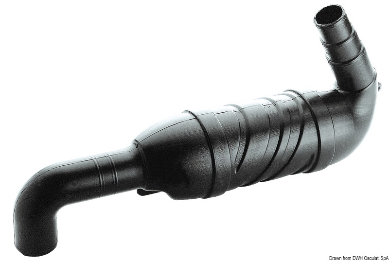 Exhaust muffler inlet 120°