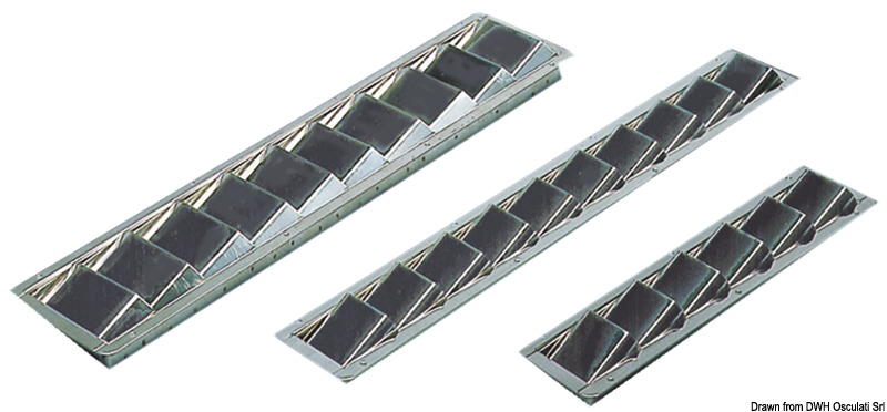 Louvred vent mirror-polished SS 525x112 mm