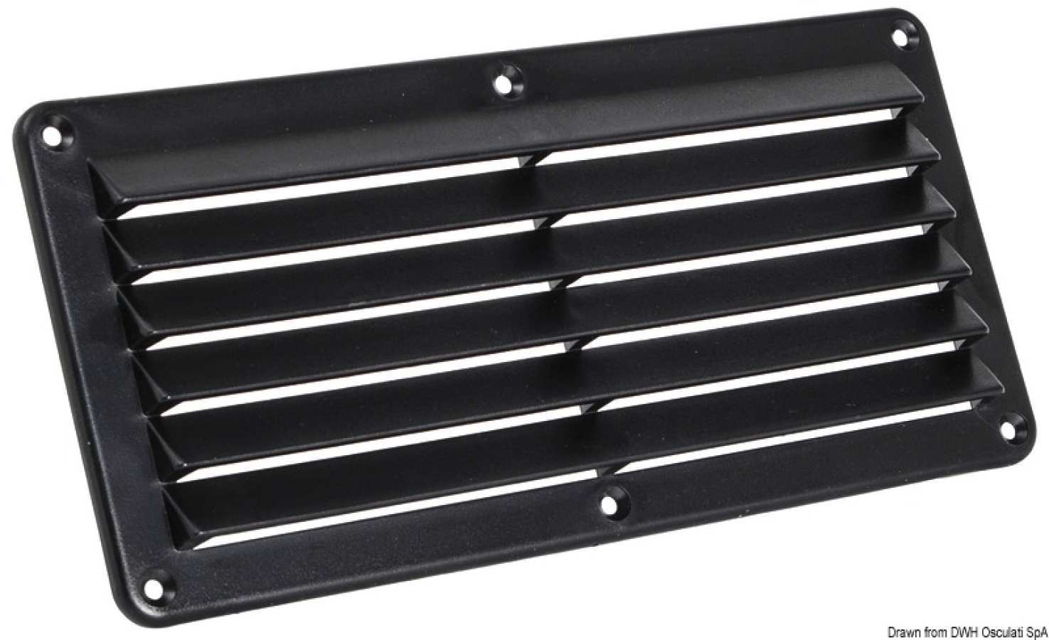 Nylon louvred vent black 125x260mm