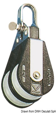 Plastinox block 2pulleys w/shackle 10x45