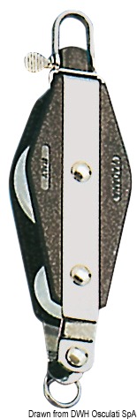 Plastinox violin block 2pulleys 8x34 w/becket