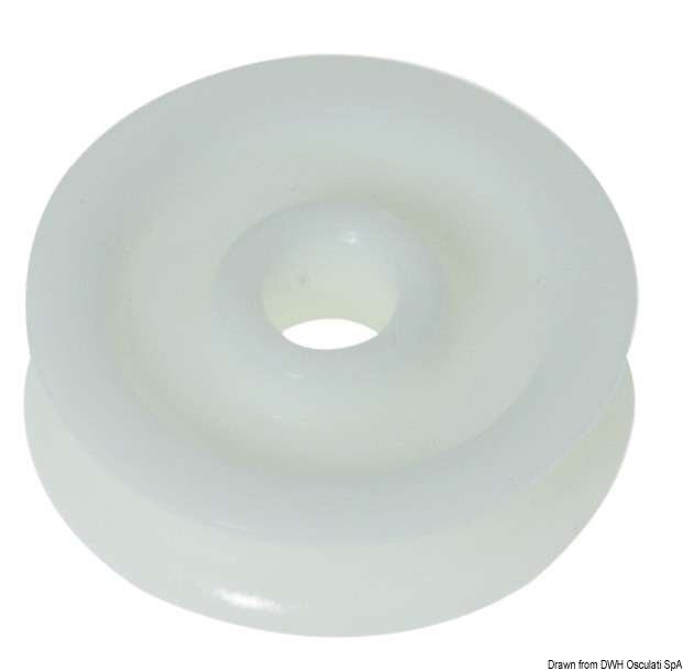 Delrin pulley 28 mm for lines Ø 10 mm white