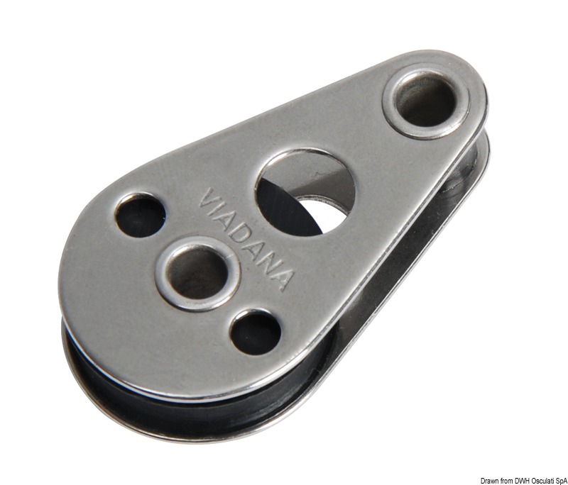 SS footblock 1pulley horizontal-mounting 25x8