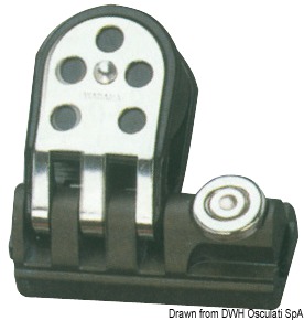 Anodised aluminium fairlead w/SS block