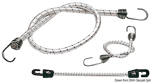 Shock cord+nylon hook 30 cm x 6 mm