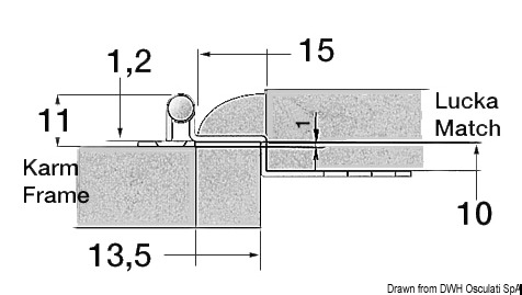 SS hinge 57x44 mm