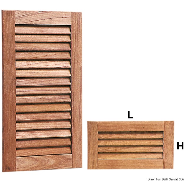 Teak ventilation grid 235x408  mm
