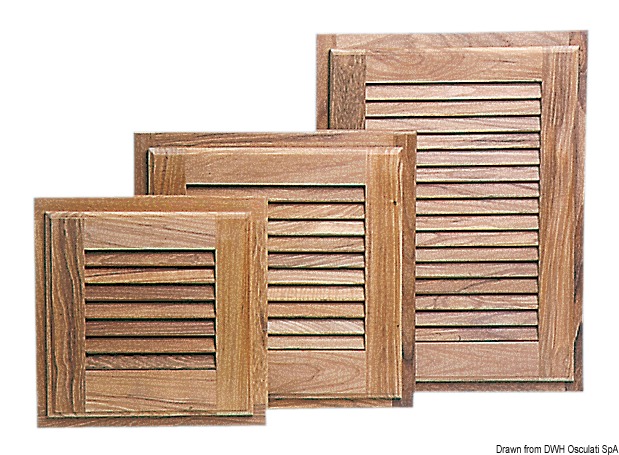 Teak door + frame 380x610 mm