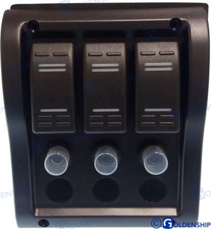 Switch panel 3 switches 110 x 130 mm 12V