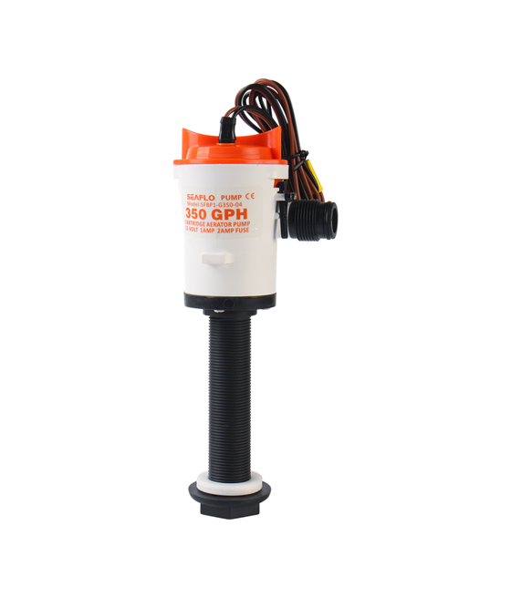 Water pump for fish boxes 350GPH 22l/min 12V 1A Outlet 19mm - Seaflo SFBP1-G350-04