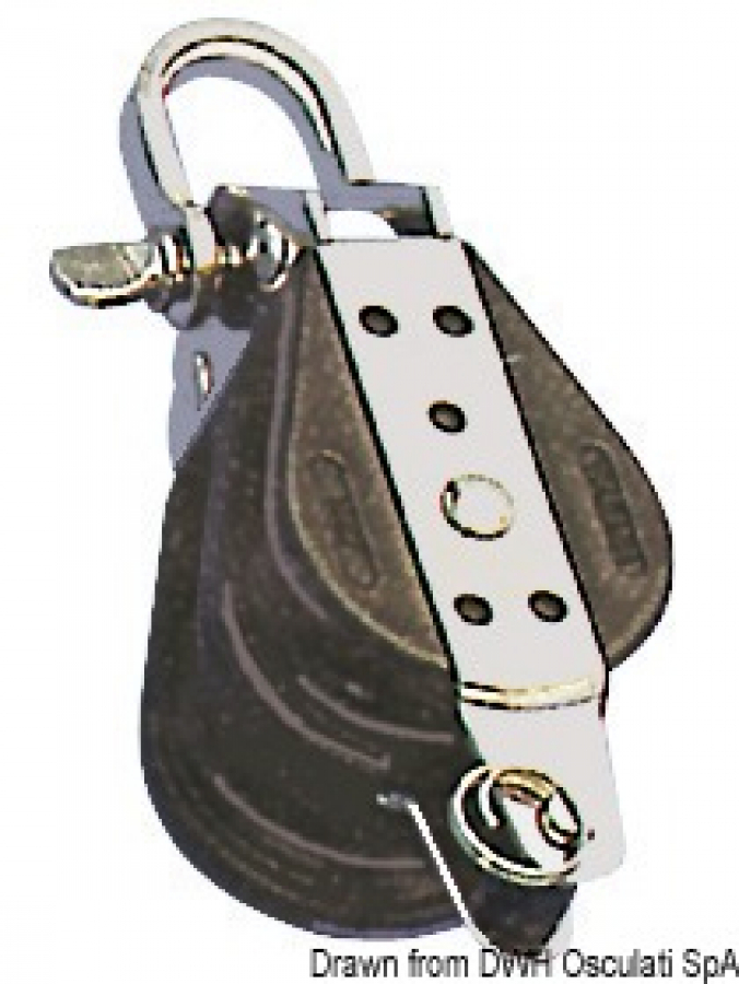 Block 2 pulleys d12mm L280kg B1000kg VIADANA