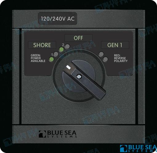 Blue Sea Panel 120/240V AC Rotary 30A OFF + 2 Sources 2x120V/1x240V