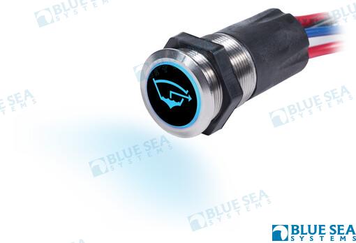 Blue Sea 15A Push Button Backlit Switch OFF-(ON)