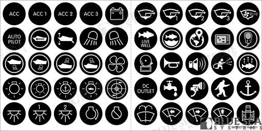 Blue Sea 50pcs Label Kit for Push Button