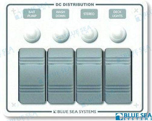 panel waterproof 12vdc 4 breaker horizontal