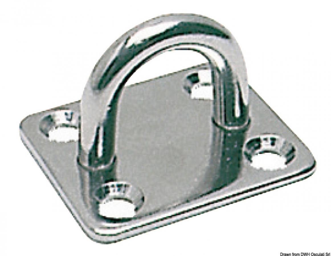 rectangular plate w/ring Ø6 mm SS